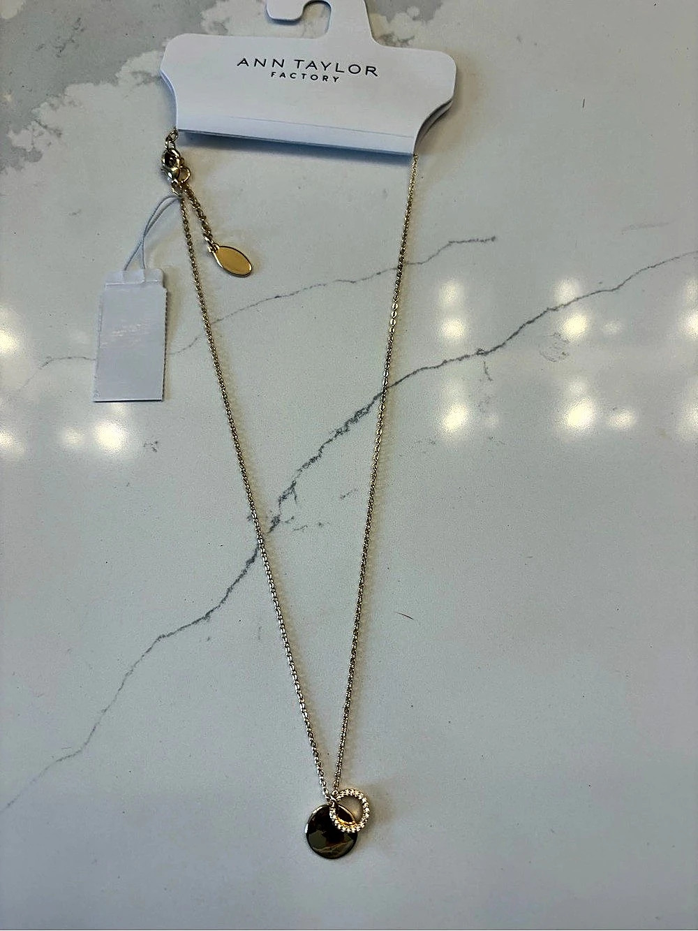 Ann Taylor Gold Pendant Necklace NWT